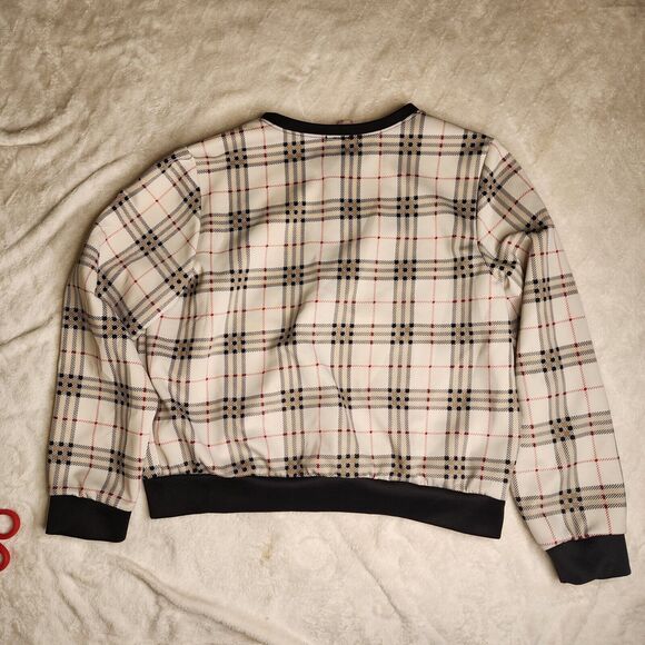 R&B 80s/90s Style Cropped Zip Up Plaid Jacket Cropped  Vintage... - Picture 2 of 6